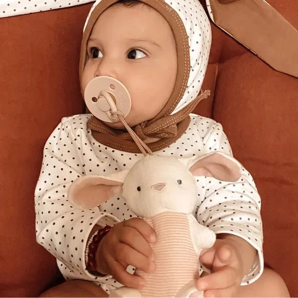 Itzy Ritzy Bitzy Pal Natural Rubber Pacifier & Lovey - Bunny - Picture 1 of 8